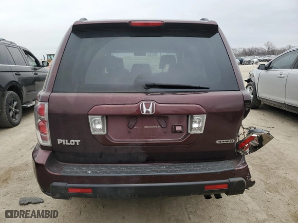 2007 Honda Pilot EX-L with VIN 2HKYF18757H503917, listed as a Copart auction lot 47623645 with 308,568 mi miles and Salvage Title. Bid and sale history available at carsss.com. Image 6.