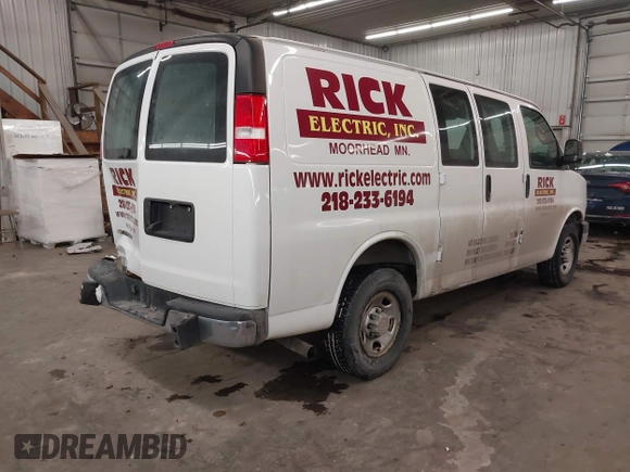 2019 Chevrolet Express Cargo with VIN 1GCWGAFG5K1321545, listed as a IAAI auction lot 41554480 with 43,749 mi miles and . Bid and sale history available at DreamBid. Image 4.