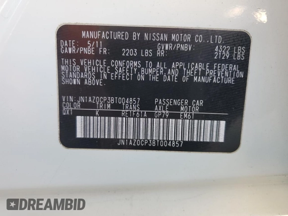2011 Nissan LEAF SL with VIN JN1AZ0CP3BT004857, listed as a Copart auction lot 45023395 with 68,637 mi miles and Clean Title. Bid and sale history available at carsss.com. Image 26.