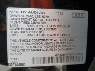 2024 Audi Q5 Prestige with VIN WA1CBAFY5R2026826, listed as a Copart auction lot 44320035 with 7,496 mi miles and Salvage Title. Bid and sale history available at carsss.com. Image 13.
