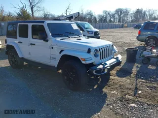 2023 Jeep Wrangler 4xe Sahara with VIN 1C4JJXP61PW684682, listed as a IAAI auction lot 40998281 with 41,138 mi miles. Bid and sale history available at carsss.com. Image 1.