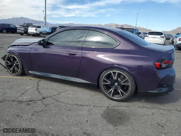 2022 BMW 2 Series M240i xDrive with VIN 3MW53CM0XN8C61591, listed as a Copart auction lot 45224845 with 24,015 mi miles and Salvage Title. Bid and sale history available at carsss.com. Image 2.