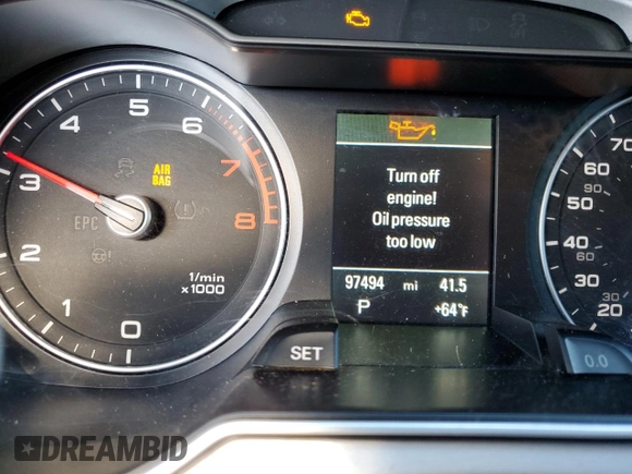 2016 Audi A4 Premium with VIN WAUBFAFL7GN013787, listed as a Copart auction lot 44572705 with 97,494 mi miles and Salvage Title. Bid and sale history available at carsss.com. Image 9.