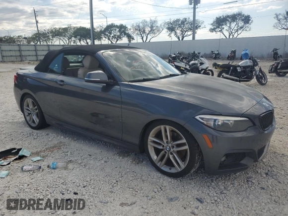 2017 BMW 2 Series 230i with VIN WBA2K9C36H7A26375, listed as a Copart auction lot 47055625 with 62,165 mi miles and Salvage title. Bid and sale history available at DreamBid. Image 4.