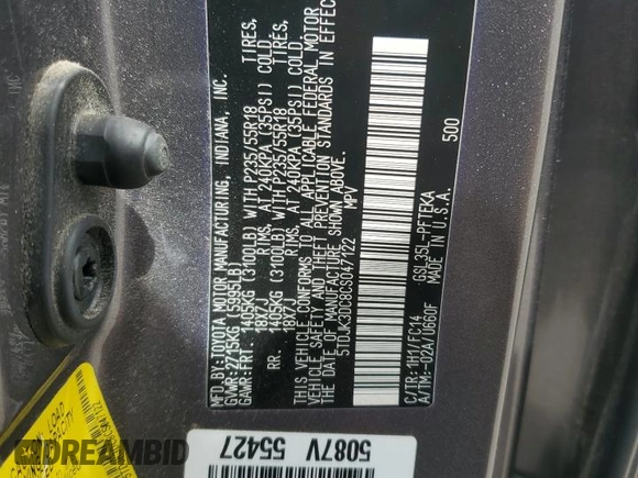 2012 Toyota Sienna LE with VIN 5TDJK3DC8CS047122, listed as a Copart auction lot 52036115 with 76,869 mi miles and Salvage Title. Bid and sale history available at carsss.com. Image 14.