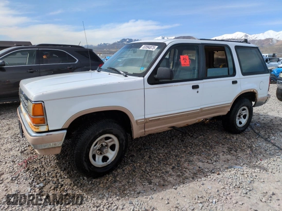 1992 Ford Explorer Eddie Bauer with VIN 1FMDU34X2NUE11927, listed as a Copart auction lot 52094875 with 53,449 mi miles and Salvage title. Bid and sale history available at DreamBid. Image 1.