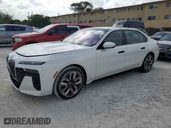 2023 BMW 7 Series 740i with VIN WBA23EH02PCM11374, listed as a Copart auction lot 51749465 with 23,838 mi miles and Non Repairable. Bid and sale history available at DreamBid. Image 1.