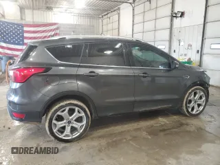 2019 Ford Escape Titanium with VIN 1FMCU0J91KUC02268, listed as a Copart auction lot 54150445 with 165,897 mi miles and Salvage title. Bid and sale history available at DreamBid. Image 3.