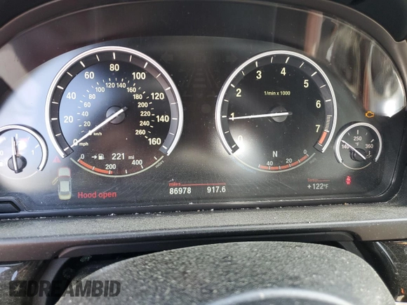 2014 BMW 5 Series 535i with VIN WBA5B1C57ED479494, listed as a Copart auction lot 51990735 with 86,978 mi miles and Salvage Title. Bid and sale history available at DreamBid. Image 9.