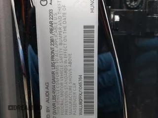 2018 Audi A3 Sedan Premium Plus with VIN WAUJ8GFFXJ1045764, listed as a Copart auction lot 47725344 with 44,943 mi miles. Bid and sale history available at carsss.com. Image 13.