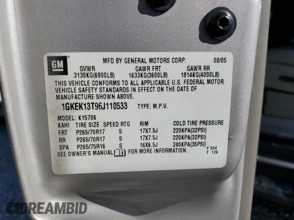 2006 GMC Yukon SLT with VIN 1GKEK13T96J110533, listed as a Copart auction lot 77797364 with 209,339 mi miles and Salvage Title. Bid and sale history available at carsss.com. Image 13.
