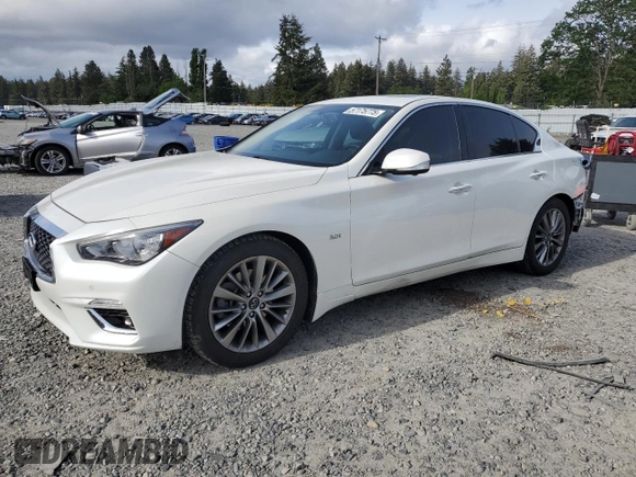 2019 Infiniti Q50 Luxe с VIN JN1EV7AR0KM592625, выставлен на аукционе Copart как лот 57175775 с пробегом 57 239 миль миль и Списание • Salvage title. История ставок и продаж доступна на DreamBid. Изображение 1.