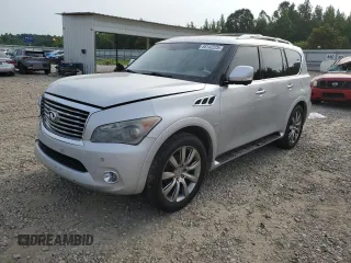 2014 Infiniti QX80 with VIN JN8AZ2NF7E9552296, listed as a Copart auction lot 58142225 with 182,918 mi miles and Salvage title. Bid and sale history available at DreamBid. Image 1.