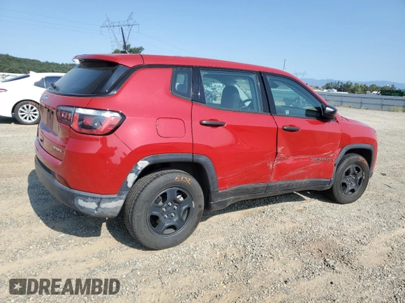 2018 Jeep Compass Sport with VIN 3C4NJCAB8JT420484, listed as a Copart auction lot 59335635 with 64,352 mi miles and Salvage title. Bid and sale history available at DreamBid. Image 3.