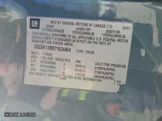 2007 Chevrolet Silverado 1500 LTZ with VIN 2GCEK13M071624464, listed as a Copart auction lot 41727645 with 188,180 mi miles and Salvage Title. Bid and sale history available at carsss.com. Image 13.