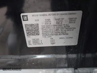 2020 Chevrolet Equinox LS with VIN 2GNAXSEV2L6179211, listed as a IAAI auction lot 41061859 with 127,928 mi miles. Bid and sale history available at carsss.com. Image 9.