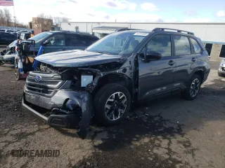 2025 Subaru Forester with VIN JF2SLDAC1SH400168, listed as a Copart auction lot 50191035 with 7,634 mi miles and Salvage title. Bid and sale history available at DreamBid. Image 1.
