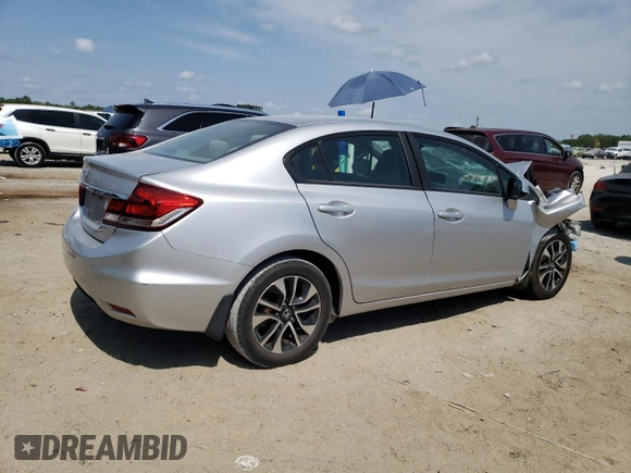 2013 Honda Civic EX with VIN 19XFB2F80DE056854, listed as a Copart auction lot 55434115 with Not Provided miles and Clean Title. Bid and sale history available at DreamBid. Image 3.