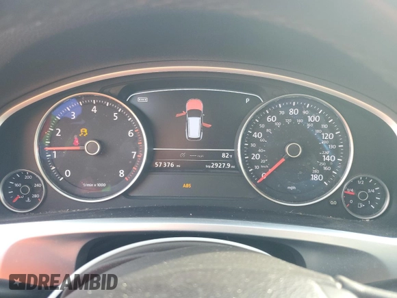 2012 Volkswagen Touareg Exec with VIN WVGEF9BP1CD011407, listed as a Copart auction lot 79199754 with 57,376 mi miles and Salvage Title. Bid and sale history available at DreamBid. Image 9.