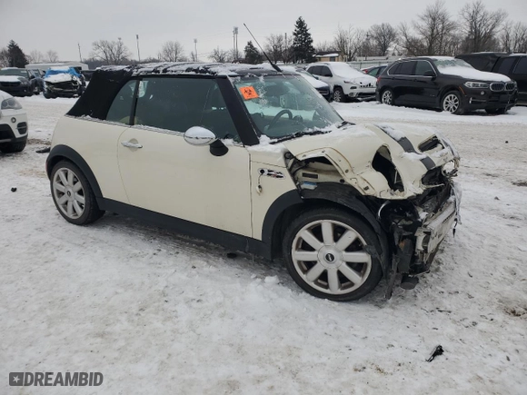 2008 MINI Cooper Convertible S with VIN WMWRH33588TU80448, listed as a Copart auction lot 87855235 with 0 mi miles and Salvage Title. Bid and sale history available at carsss.com. Image 4.