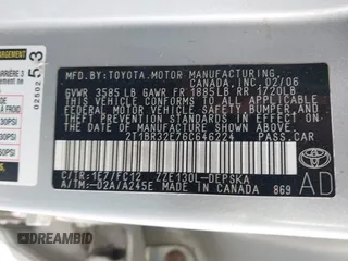 2006 Toyota Corolla CE с VIN 2T1BR32E76C646224, выставлен на аукционе IAAI как лот 42516882 с пробегом 204 247 миль миль и . История ставок и продаж доступна на DreamBid. Изображение 9.