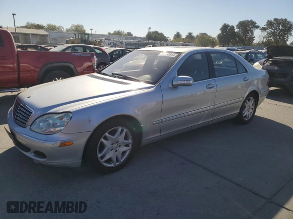 2003 Mercedes-Benz S-Class 4.3L with VIN WDBNG70J73A353125, listed as a Copart auction lot 73850844 with 142,282 mi miles and Clean Title. Bid and sale history available at carsss.com. Image 1.