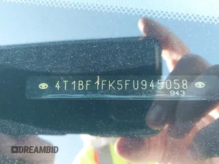 2015 Toyota Camry XLE with VIN 4T1BF1FK5FU945058, listed as a IAAI auction lot 41827105 with 78,011 mi miles. Bid and sale history available at carsss.com. Image 9.