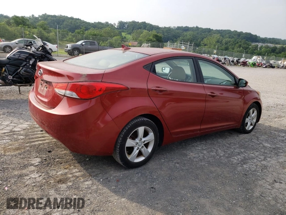 2011 Hyundai Elantra GLS with VIN KMHDH4AE1BU098653, listed as a Copart auction lot 61026235 with 142,046 mi miles and Clean title. Bid and sale history available at DreamBid. Image 3.