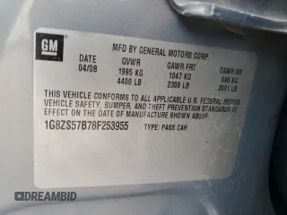 2008 Saturn Aura XE with VIN 1G8ZS57B78F253955, listed as a Copart auction lot 52855185 with 154,559 mi miles and Salvage Title. Bid and sale history available at DreamBid. Image 12.