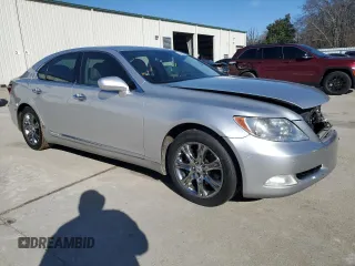 2008 Lexus LS 460 with VIN JTHBL46F185053614, listed as a Copart auction lot 46402145 with 174,227 mi miles and Salvage Title. Bid and sale history available at DreamBid. Image 4.