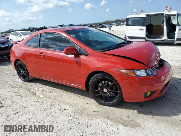 2008 Honda Civic Cpe Si with VIN 2HGFG21508H709306, listed as a Copart auction lot 44902065 with 166,408 mi miles and Salvage Title. Bid and sale history available at carsss.com. Image 4.
