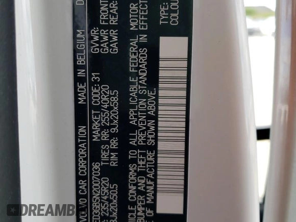 2022 Volvo C40 Ultimate с VIN YV4ED3GB5N2007036, выставлен на аукционе Copart как лот 47519903 с пробегом Не указан миль и . История ставок и продаж доступна на DreamBid. Изображение 13.