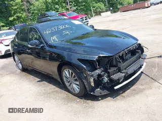 2021 Infiniti Q50 Luxe with VIN JN1EV7BR2MM751047, listed as a IAAI auction lot 42373606 with 40,779 mi miles and . Bid and sale history available at DreamBid. Image 1.