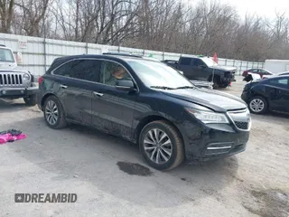 2016 Acura MDX w/Tech with VIN 5FRYD4H40GB057055, listed as a IAAI auction lot 41829747 with 140,890 mi miles. Bid and sale history available at carsss.com. Image 1.