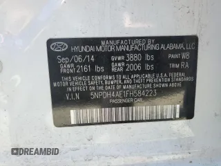 2015 Hyundai Elantra SE z VIN 5NPDH4AE1FH584223, wystawiony jako Copart lot #50069615 z przebiegiem 178 284 mil mil oraz Szkoda całkowita • Salvage title. Historia ofert i sprzedaży dostępna na DreamBid. Obrazek 12.