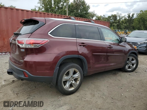 2015 Toyota Highlander Hybrid Limited with VIN 5TDDCRFH0FS009944, listed as a Copart auction lot 71665924 with 151,013 mi miles and Salvage Title. Bid and sale history available at carsss.com. Image 3.