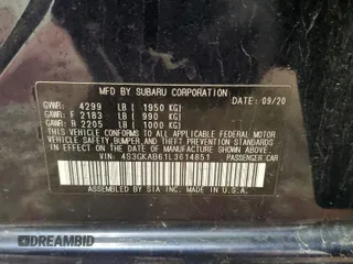 2020 Subaru Impreza with VIN 4S3GKAB61L3614851, listed as a Copart auction lot 52774055 with 23,546 mi miles and Salvage title. Bid and sale history available at DreamBid. Image 13.