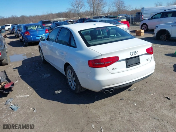 2013 Audi A4 Premium with VIN WAUBFAFL7DN040726, listed as a IAAI auction lot 41816718 with 115,661 mi miles. Bid and sale history available at carsss.com. Image 3.