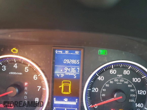 2011 Honda CR-V EX with VIN 5J6RE3H52BL006758, listed as a Copart auction lot 49914975 with 92,865 mi miles and Salvage Title. Bid and sale history available at DreamBid. Image 9.
