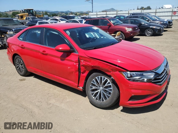 2021 Volkswagen Jetta S with VIN 3VWC57BU1MM002850, listed as a Copart auction lot 55103155 with 19,757 mi miles and Salvage title. Bid and sale history available at DreamBid. Image 4.