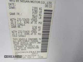 2015 Nissan Murano SV z VIN 5N1AZ2MH1FN264230, wystawiony jako IAAI lot #41706849 z przebiegiem 232 718 mil mil oraz . Historia ofert i sprzedaży dostępna na DreamBid. Obrazek 9.