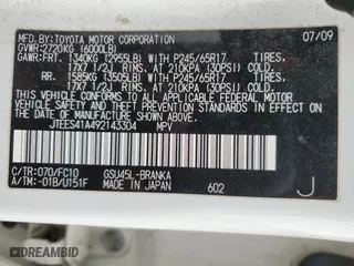 2009 Toyota Highlander with VIN JTEES41A492143304, listed as a Copart auction lot 47749835 with 147,066 mi miles and Clean Title. Bid and sale history available at carsss.com. Image 13.