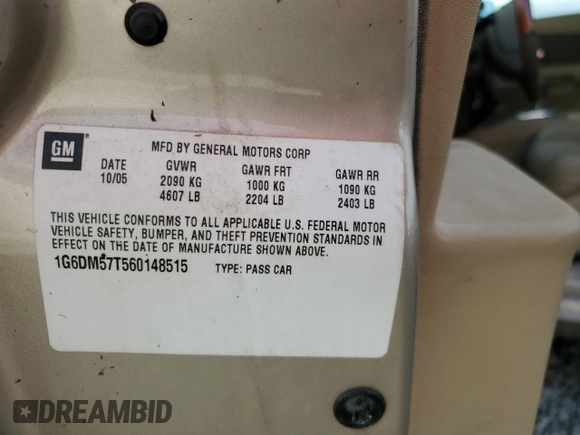 2006 Cadillac CTS with VIN 1G6DM57T560148515, listed as a Copart auction lot 77073384 with Not Provided miles and Salvage Title. Bid and sale history available at carsss.com. Image 12.