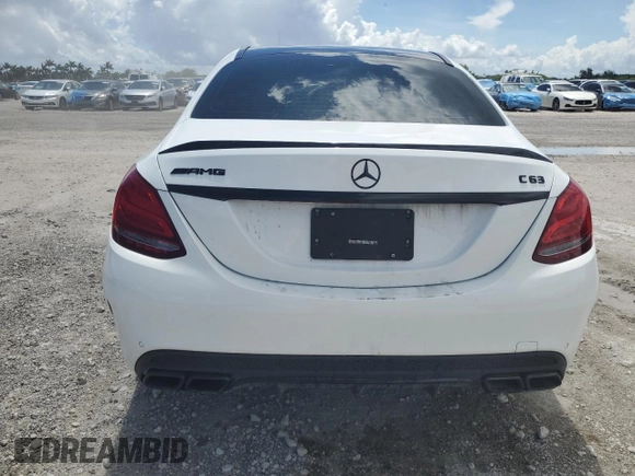 2018 Mercedes-Benz C 63 AMG with VIN 55SWF8GB3JU240014, listed as a Copart auction lot 62072875 with 15,538 mi miles and Salvage title. Bid and sale history available at DreamBid. Image 6.