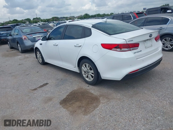 2018 Kia Optima S with VIN 5XXGT4L32JG184893, listed as a IAAI auction lot 42680521 with 55,225 mi miles and . Bid and sale history available at DreamBid. Image 3.