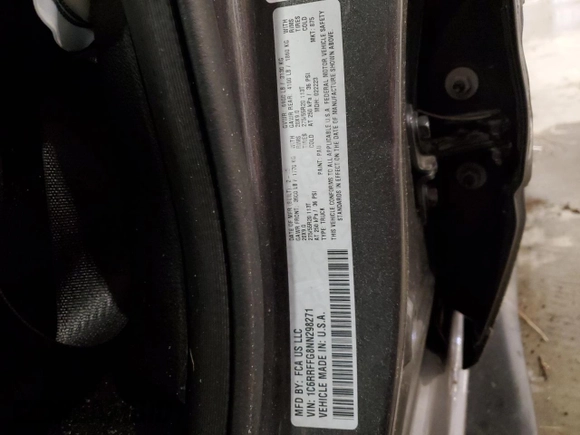 2022 Ram 1500 Big Horn with VIN 1C6RRFFG8NN298271, listed as a Copart auction lot 54550835 with 52,827 mi miles and Salvage Title. Bid and sale history available at carsss.com. Image 13.