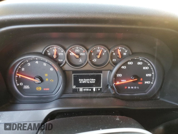 2019 Chevrolet Silverado 1500 Custom with VIN 1GCRYBEH8KZ275382, listed as a Copart auction lot 81099864 with 61,725 mi miles and Salvage Title. Bid and sale history available at DreamBid. Image 9.