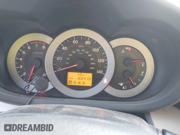 2009 Toyota RAV4 with VIN JTMBF33V29D010826, listed as a IAAI auction lot 41768946 with 160,415 mi miles. Bid and sale history available at carsss.com. Image 7.