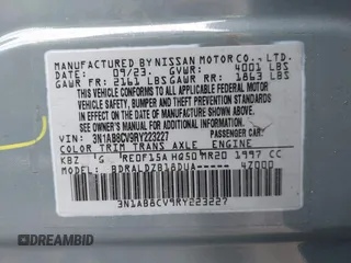 2024 Nissan Sentra SV with VIN 3N1AB8CV9RY223227, listed as a IAAI auction lot 41520323 with 23,197 mi miles and . Bid and sale history available at DreamBid. Image 9.