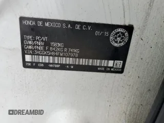 2015 Honda Fit EX-L z VIN 3HGGK5H84FM107978, wystawiony jako Copart lot #54879335 z przebiegiem 193 583 mil mil oraz Nie do naprawy • Non repairable. Historia ofert i sprzedaży dostępna na DreamBid. Obrazek 13.